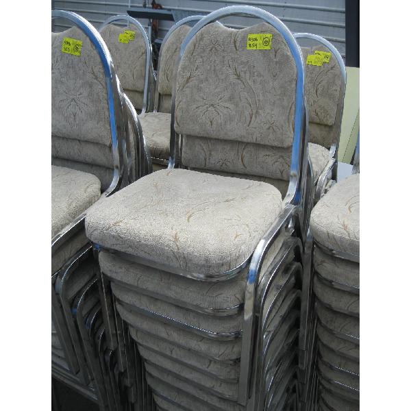 10 CHROME FRAMED STACKING CHAIRS