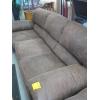 Image 4 : BROWN LEATHER LOOK SOFA & CHAIR - SOME BURN HOLES