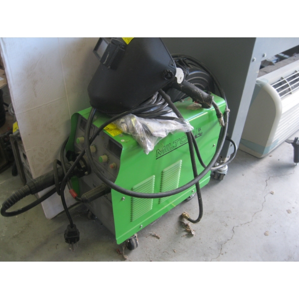 MILTON MIG 200 IGBT WELDER W/HELMET & ACCESS.