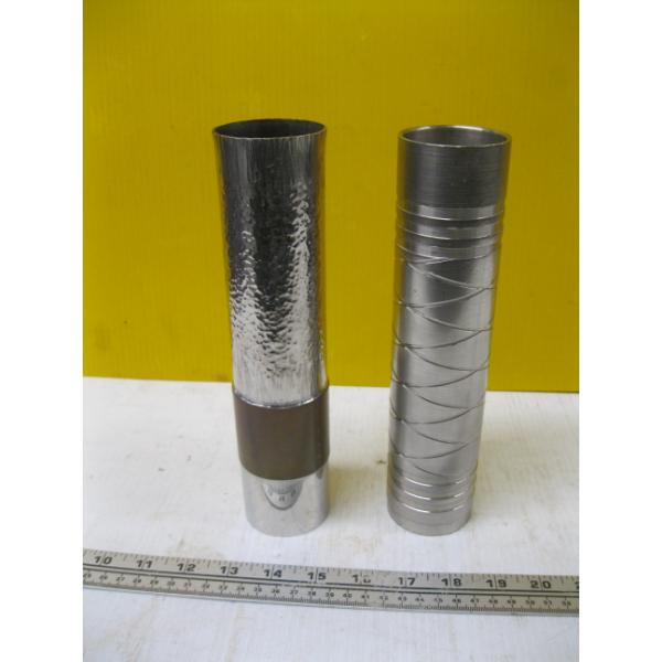 2 BRUTALIST METAL VASES