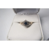 Image 3 : LADIES 10KT RING W/BLUE STONE & SMALL DIAMONDS - SZ 9