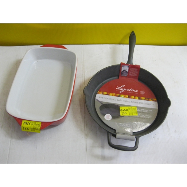 CAST IRON SKILLET & A DEEP DISH PAN