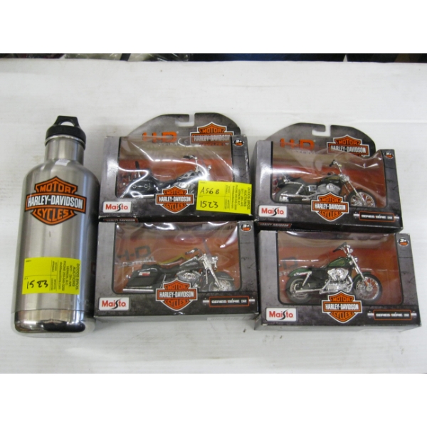 HARLEY DAVIDSON MOTORCYCLES & WATER JUG