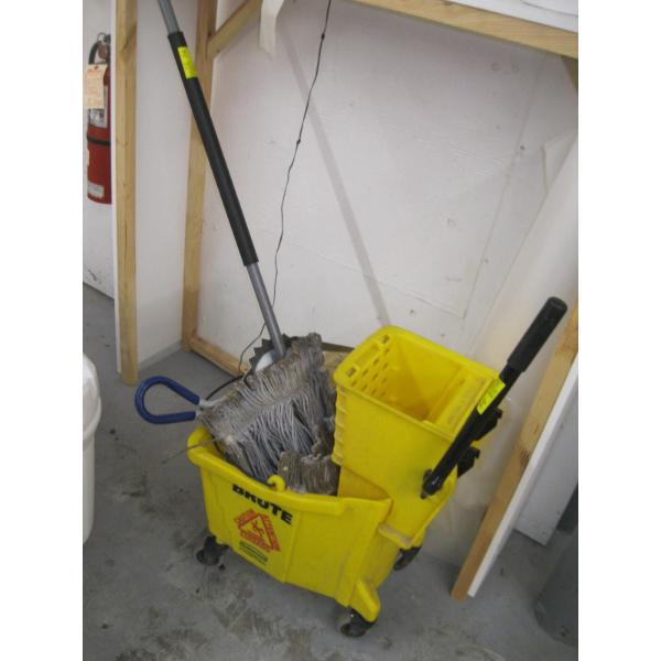 MOP BUCKET W/MOP & SQUEEGEE