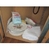 Image 3 : CONTENTS OF CABINET UNDER COMMERCIAL ITEMS - PLATES, BOWLING PIN, WATER PITCHER, LG. POT, ETC.