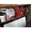 Image 1 : MISC. ADHESIVE, ANTIFREEZE, 2 CRATES OILS, CLEANERS, ETC.