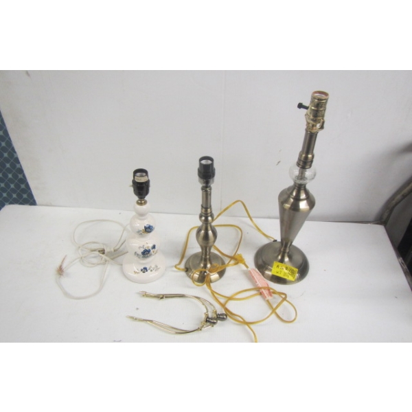 3 TABLE LAMPS - NO SHADES