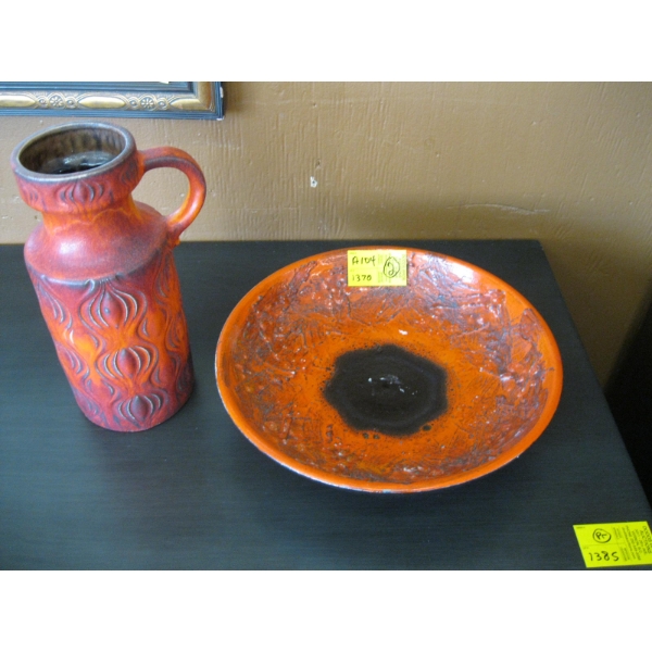 2 PIECES OF DECORATIVE MCM GERMAN POTTERY