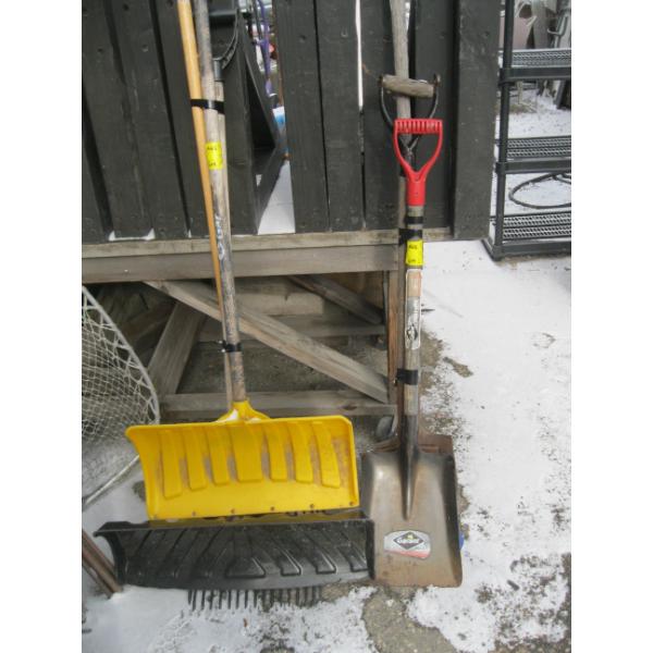 2 BUNDLES OF ASST. SHOVELS & A RAKE