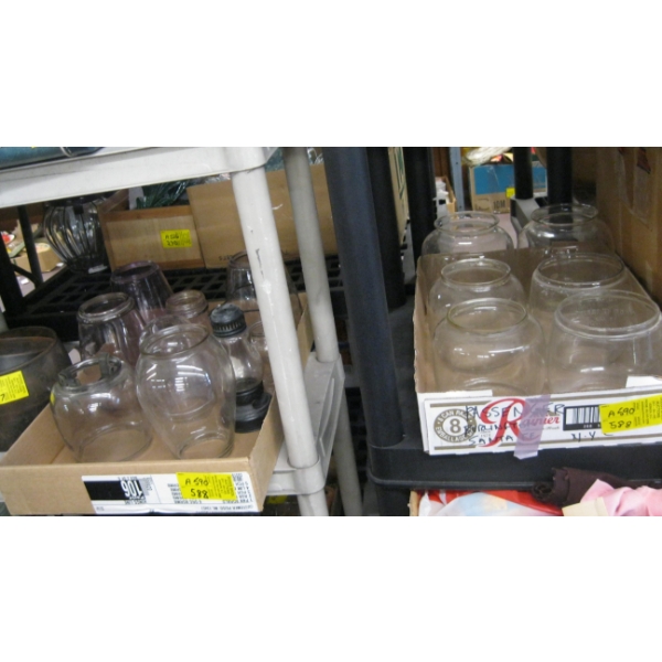 VINTAGE GLASS SHADES, ETC.