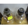 Image 2 : 2 GLASS BASED COAL OIL LAMPS - NO CHIMNEYS