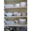 Image 2 : WHITE DISHWARE - VARIOUS PATTERNS & CUPBOARD OF ASST. GLASSWARE, MUGS, ETC.