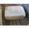 Image 3 : WICKER & WOOD ARMCHAIR W/MATCHING FOOTSTOOL