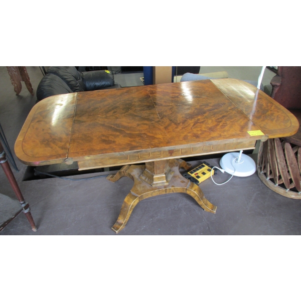 BURL WALNUT DROPLEAF OCCASIONAL TABLE
