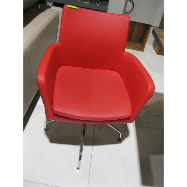 SET OF 4 RED SWIVEL CHAIRS