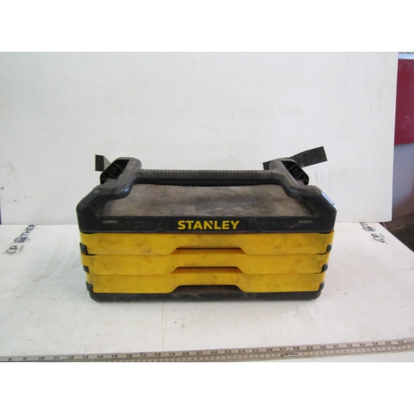 BLACK STANLEY DRAWER SLIDING TOOLBOX W/CONTENTS