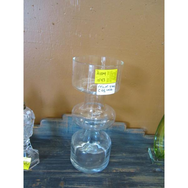 MCM GLASS COG VASE
