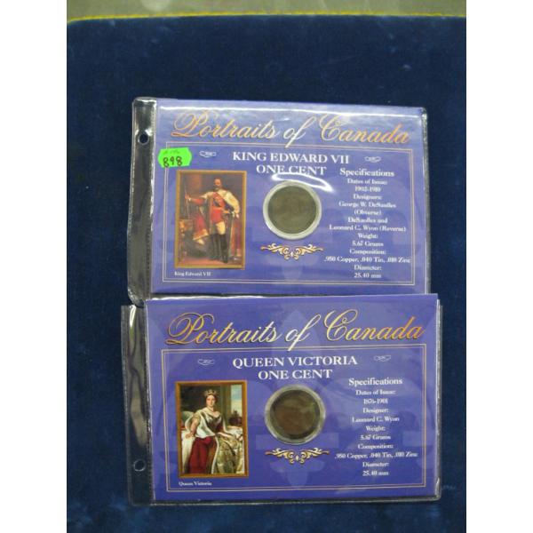 KING EDWARD 7TH 1 CENT & QUEEN VICTORIA 1 CENT