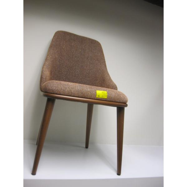 RED TINGE WOOD FRAMED DINING CHAIR