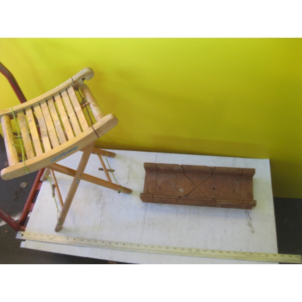 SM. FOLDING STOOL & A MITER BOX