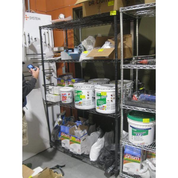 BLACK METAL SHELF UNIT W/4 SHELVES