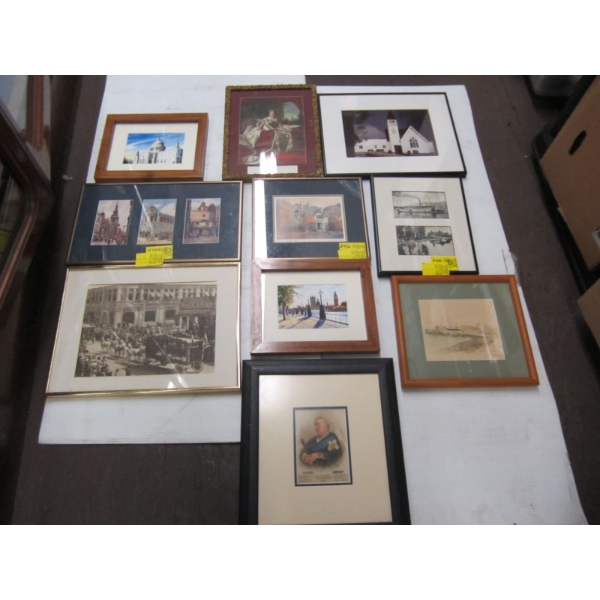 LG. LOT OF ASST. FRAMED PICTURES