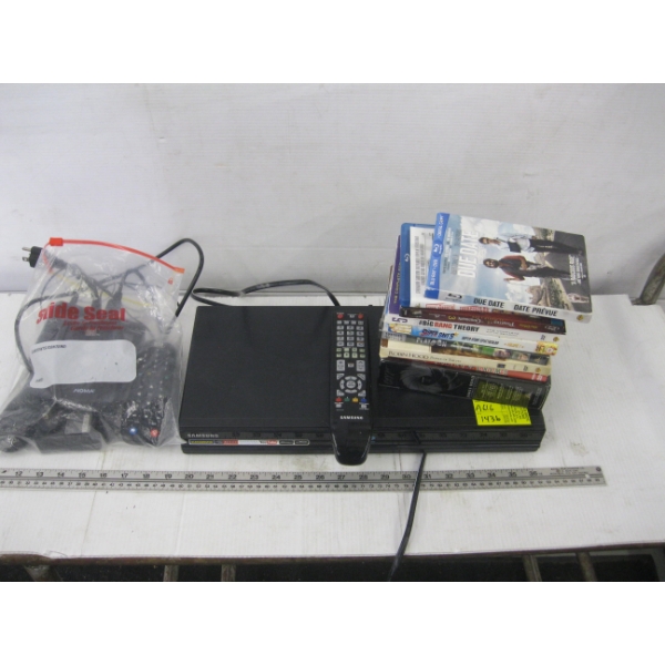 SAMSUNG BLU-RAY PLAYER W/ASST. MOVIES