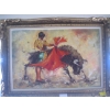 Image 1 : OIL ON CANVASS BULLFIGHTING SCENE BY L. WILLIAMS
