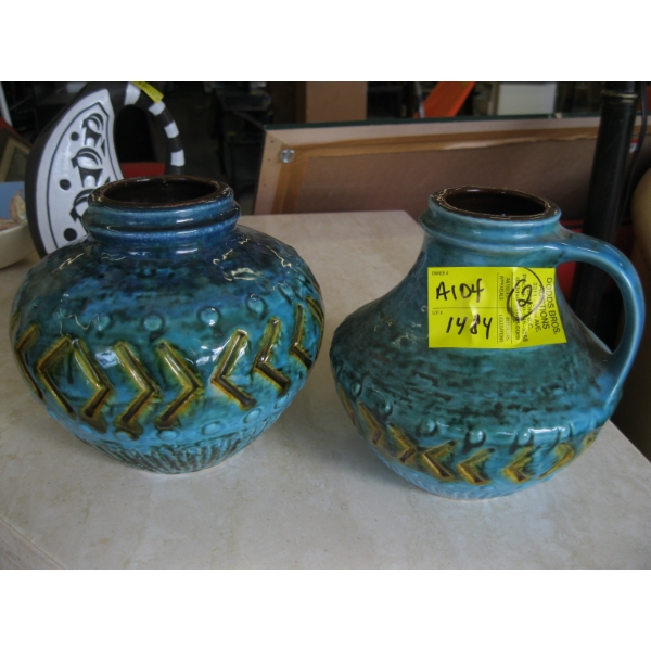 PAIR OF WEST GERMAN MCM POTTERY VASES