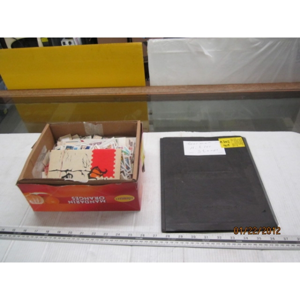 GERMAN STAMP BOOK & SM. BOX OF STAMPS