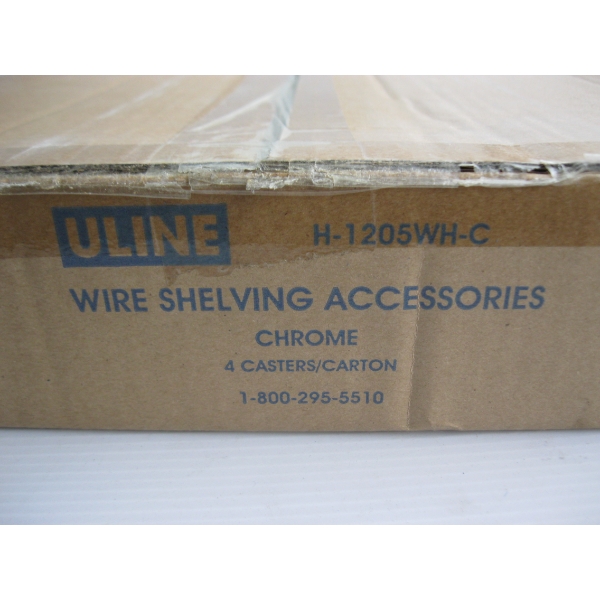 2 BOXES OF ULINE WIRE SHELVING CASTORS