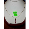 Image 1 : LADIES 10KT NECKLACE W/3 RED HEARTS - 20" LENGTH