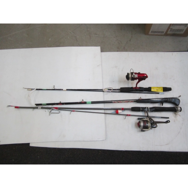 2 SPINNING RODS & REELS & EXTRA ROD