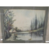 Image 3 : 2 PIECES OF ARTWORK - WHITE CAT BY W. KIMBLE & LANDSCAPE OF RURAL VERNON