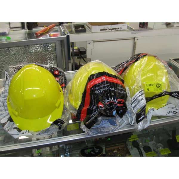 3 NEW YELLOW HARDHATS
