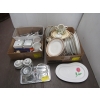 Image 1 : 2 BOXES OF MISC. DISHWARE, CUTLERY, ETC.