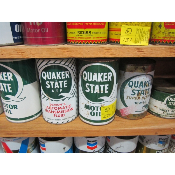 5 QUAKER STATE TINS