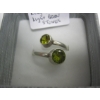 Image 3 : SILVER RING W/GREEN STONES, SZ 8 3/4