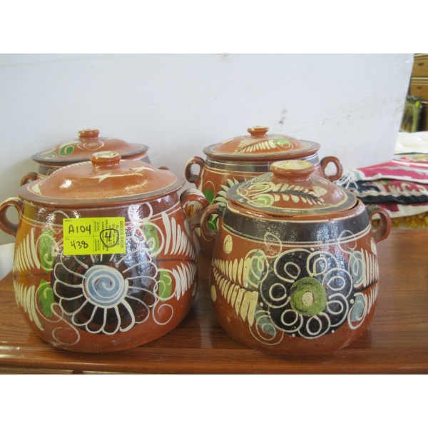 SET OF POTTERY POTS