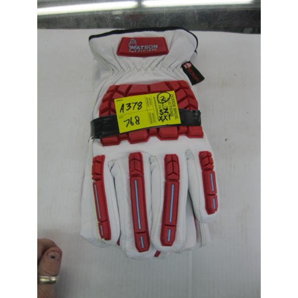 2 PAIR OF XXL VAN GOAT WINTER LINED GLOVES - RED & WHITE