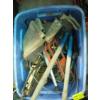 Image 2 : PLASTIC BIN W/ASST. JACKS, NAIL POUCH, PRUNERS, ETC.