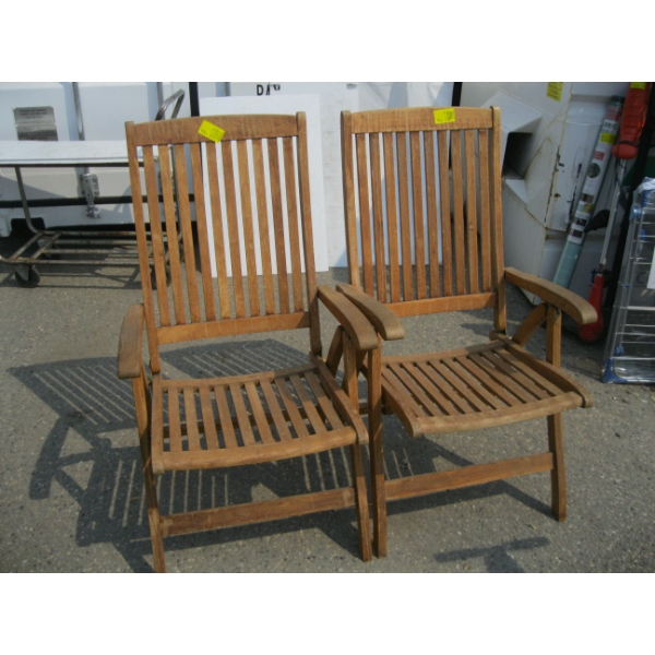 2 TEAK FOLDING CHAIRS