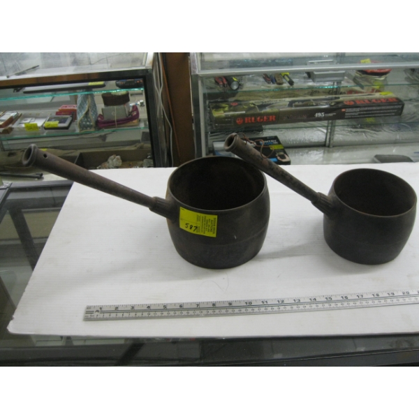 2 CAST IRON POTS
