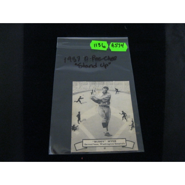 1937 O PEE CHEE STAND UP CARD - "BUDDY" MEYER