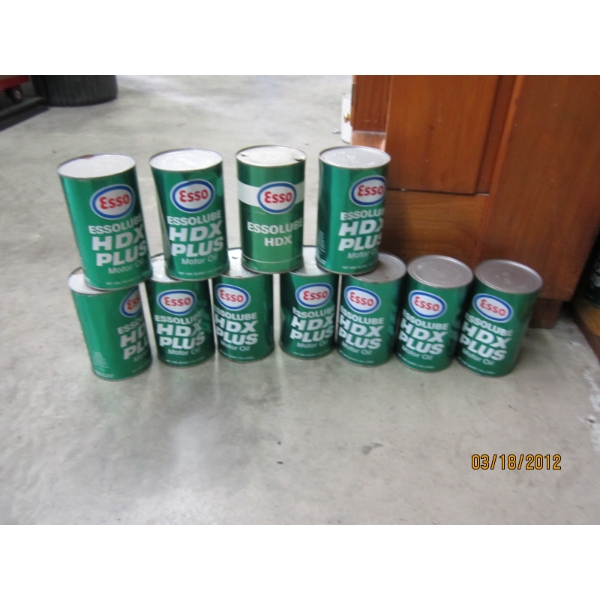 11 EMPTY ESSO OIL TINS