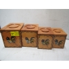 Image 1 : WOODEN CANNISTER SET W/PAINTED ROOSTERS