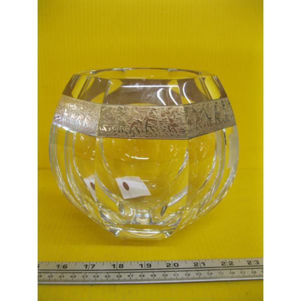 HEAVY MOSERS 24KT GOLD RIM BOWL
