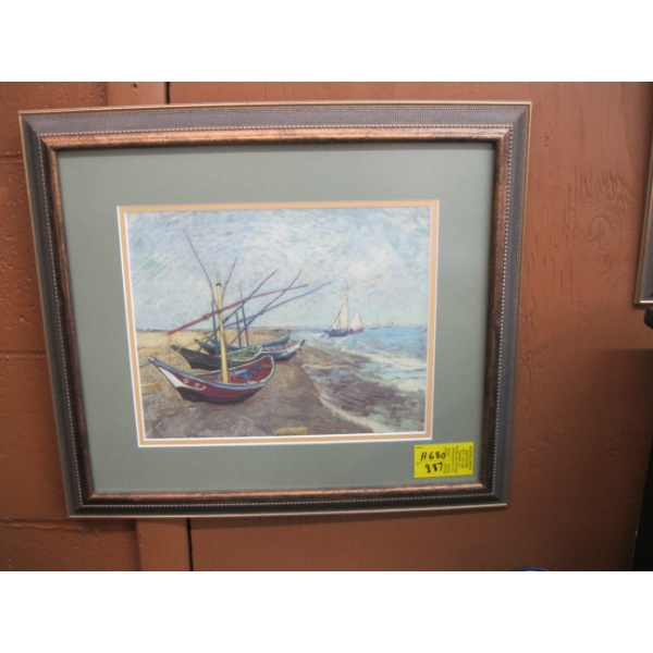 MATCHING FRAMED PRINT OF SAILBOATS
