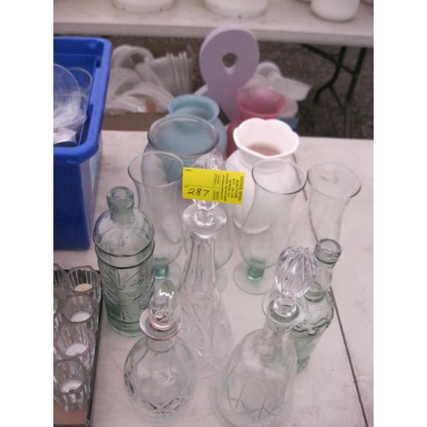 ASST. VASES, DECANTERS, ETC.