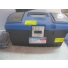 Image 3 : BIN OF METAL LIGHT COVERS, LIGHT BOXES, TOOLBOX, FINISHING NAILS, ETC.